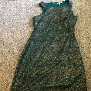 Formal Sparkly Green & Gold Dress